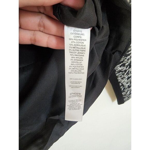 Nwt Chicos Pieced Jacquard Tweed Casual Jacket Womens size 0 - Picture 6 of 7